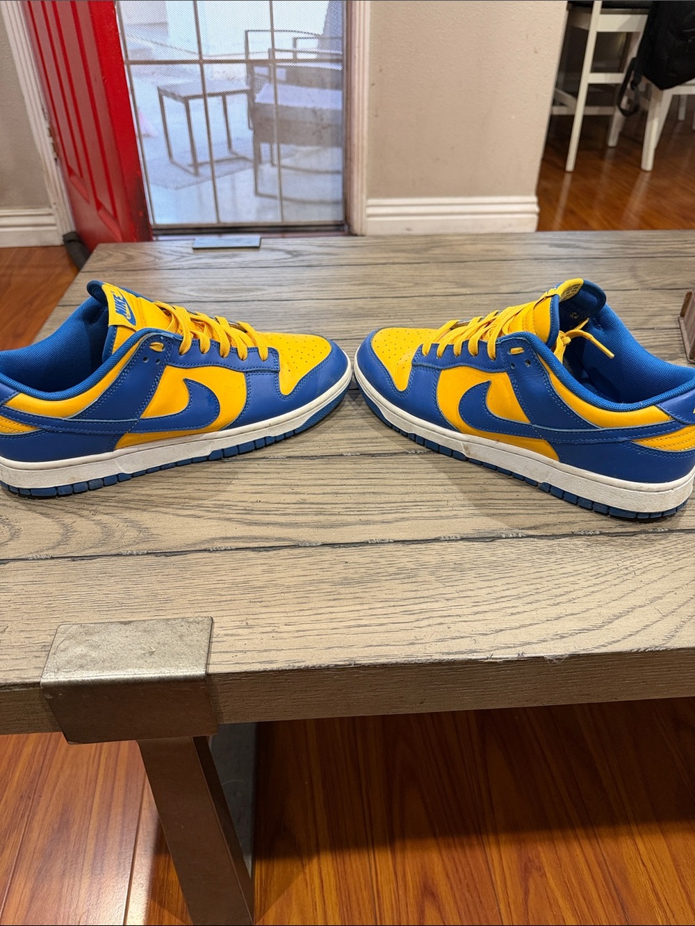 Nike Low Top Sneakers in Blue and Yellow Contrast UCLA Dunks - Picture 3 of 6